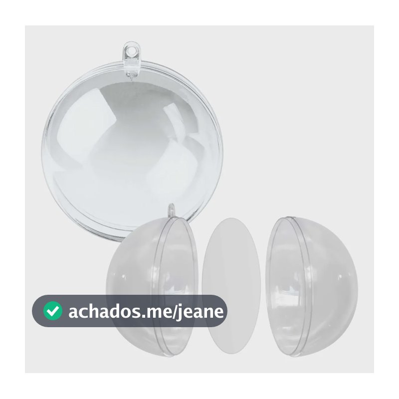 30 Bola De Natal Acrílico Com Divisória P/ Foto Personalizar Transparente Liso