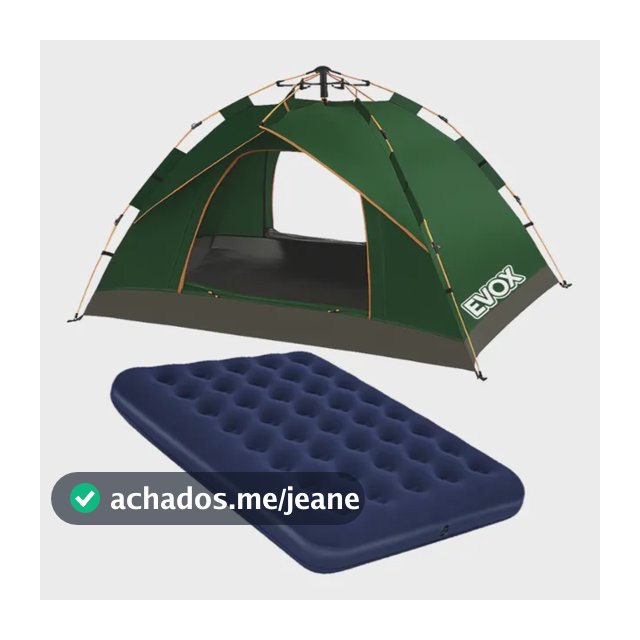 Barraca Automática 4 Pessoas Evox + Colchão Inflável Casal Verde-escuro