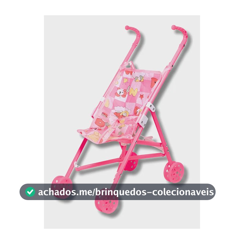 Carrinho de Boneca Castela Brasil Dobrável Rosa para Crianças