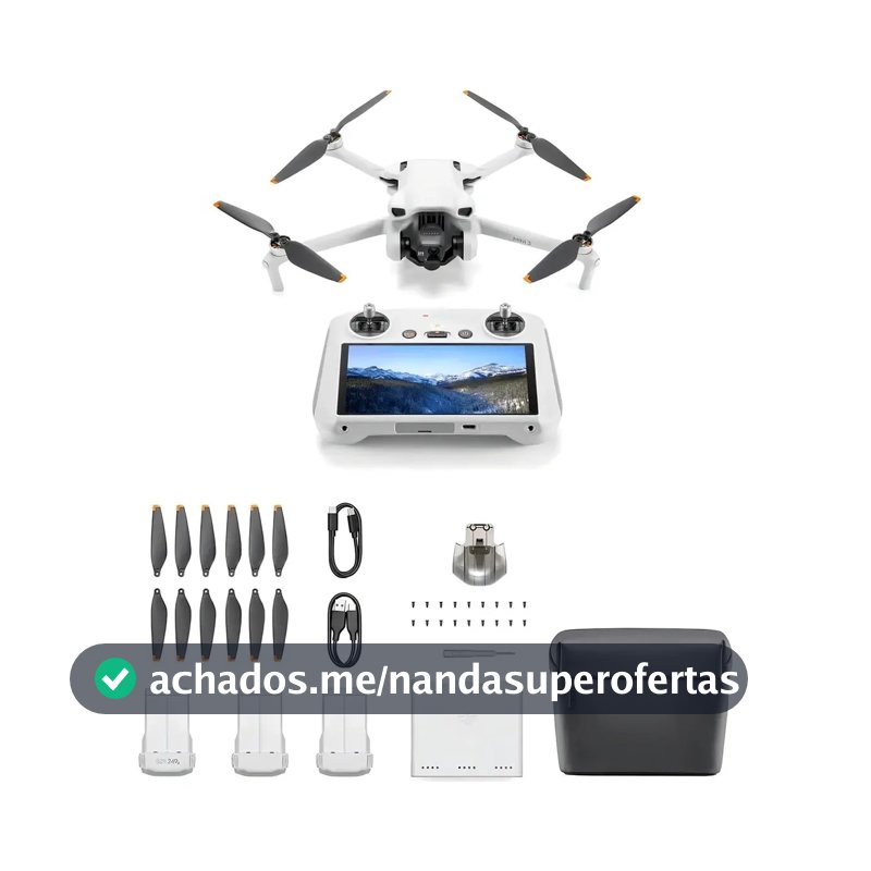 Drone Dji Mini 3 Combo Fly More Rc, 3 Baterias 4k Gl Cor Cinza