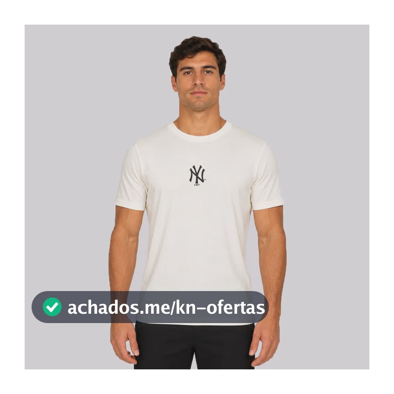 Camiseta New Era New York Yankees Basica Off White Branco - M