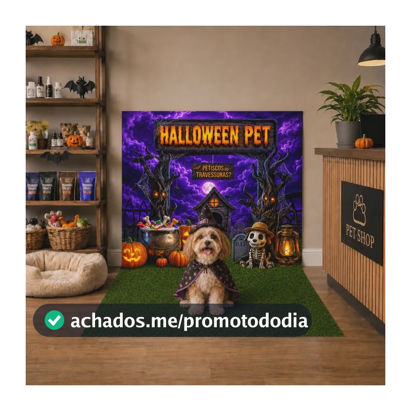 Fundo Pet Hallowen Pet Shop Dia das Bruxas Cenário Para Fotos Estudio Fotografico Pet Shop Painel Retangular Em Tecido Sublimado Tamanho 1,20x1,70m