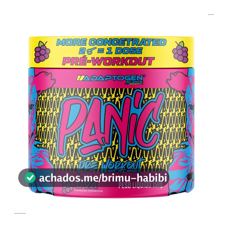 Suplemento em pó Adaptogen Science Pré Treino Beta-alanina Panic sabor Uva x 150g