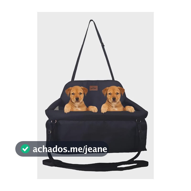 Bolsa Transporte Carro Para Dois Pets Cães Dupla Grande Preto