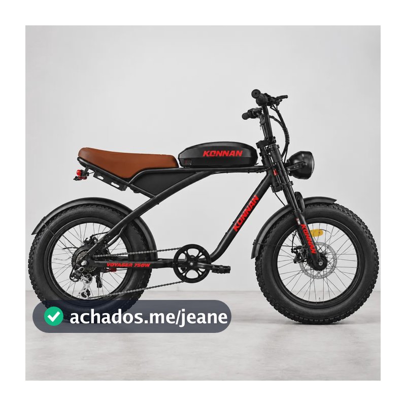 Bicicleta Elétrica Konnan Voyager 750w Fat Bike - Sem Cnh Preto Com Vermelho 20