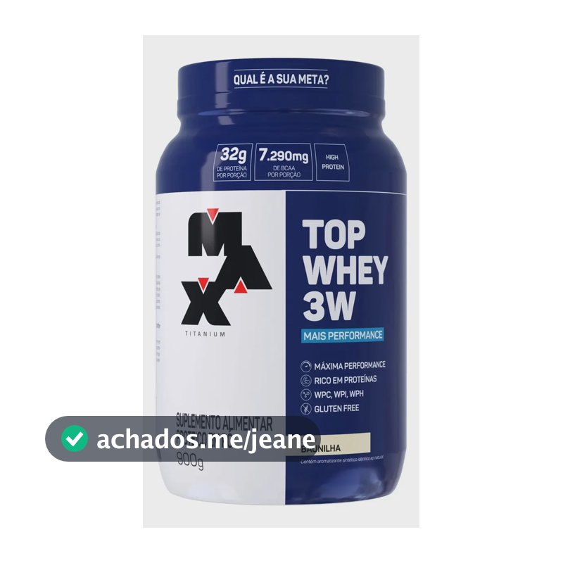 Max Titanium Top Whey 3w Pote 900g Baunilha Baunilha