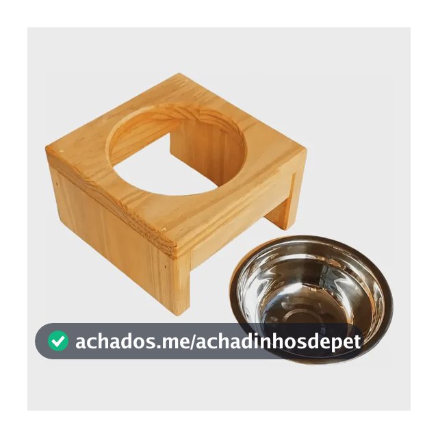 Comedouro Elevado Ergonômico Individual Gatos E Cão Madeira