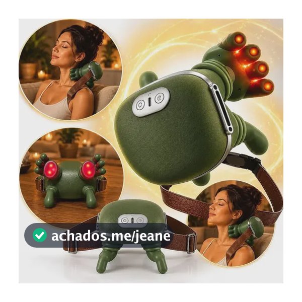 Massageador Pescoço Ombro Recarregável Maozinha Deep 3d Verde-escuro 127/220v