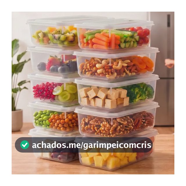 Kit 10 Potes 1 Litro Transparente Marmita Fitness Bpa Free Tampa Hermética Reutilizável Micro E Freezer Mantimentos ponte lar utilidades