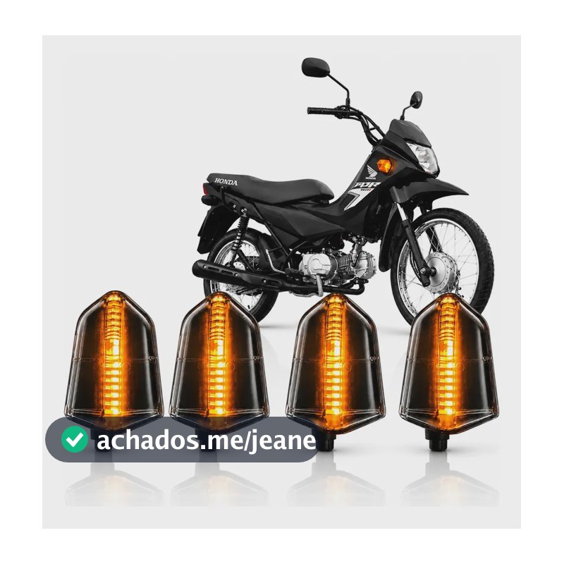 Kit 4 Piscas Seta Led Honda Pop 100 Pop 110 Universal Prateado