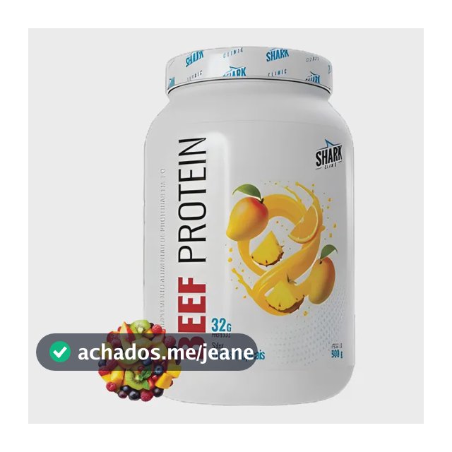 Proteína bovina isolada Shark Pro Whey Beef Zero Lac 900G em pó sabor Frutas tropicais x 900g