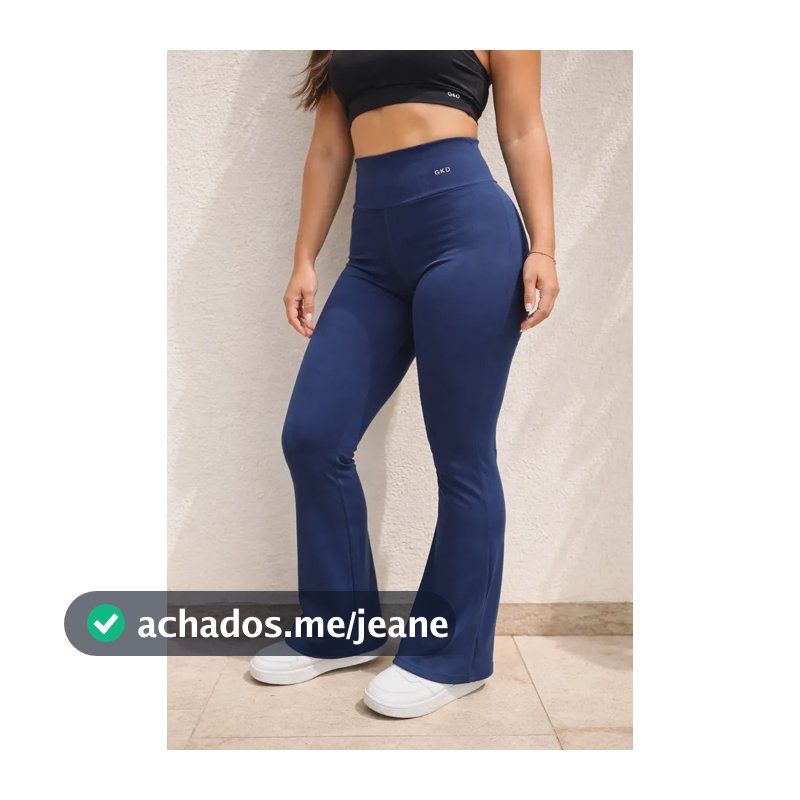 Calça Legging Leg Flare Gkd Zero Transparência Academia Azul-marinho M 40-42