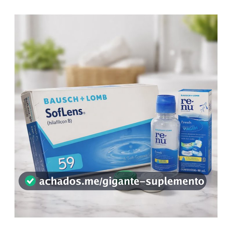 Lente De Contato Soflens 59 Bausch & Lomb Com Renu 60ml