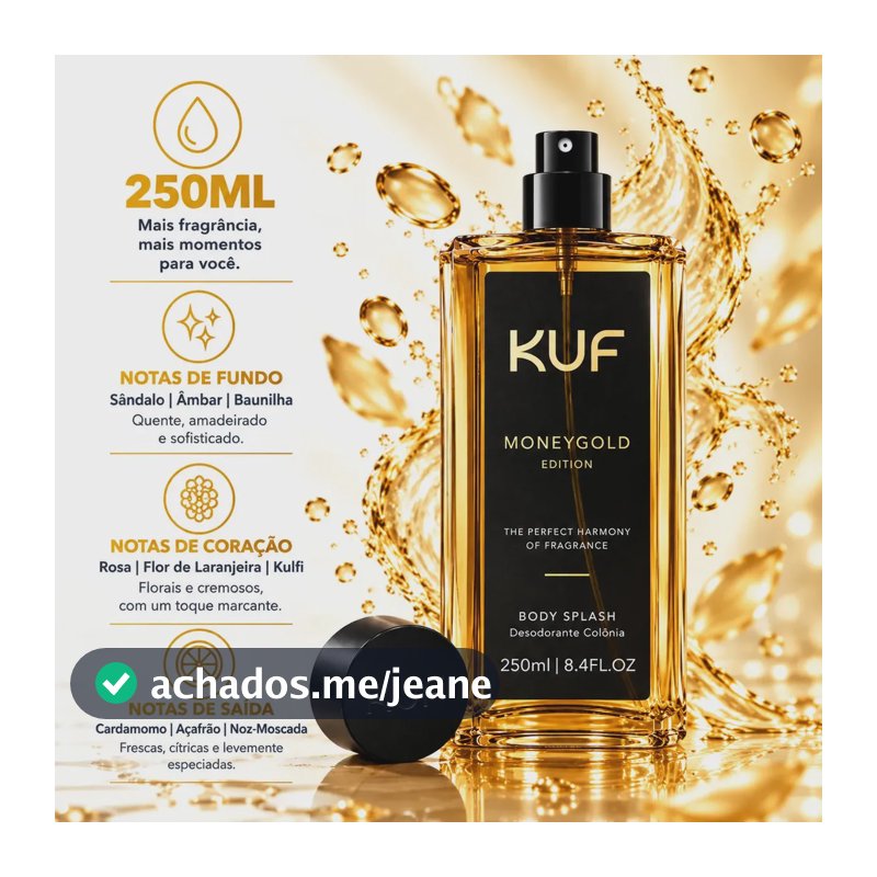 Body Splash Kuf Moneygold 250ml Masculino Importado