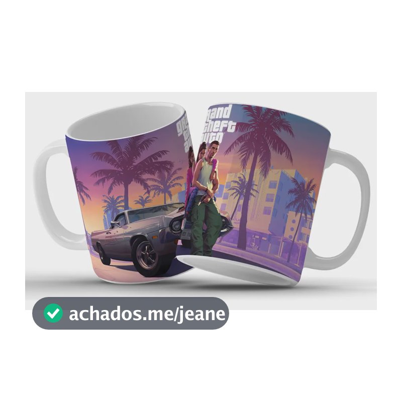 Caneca Do Gta 6 Personalizada Em Cerâmica 325ml