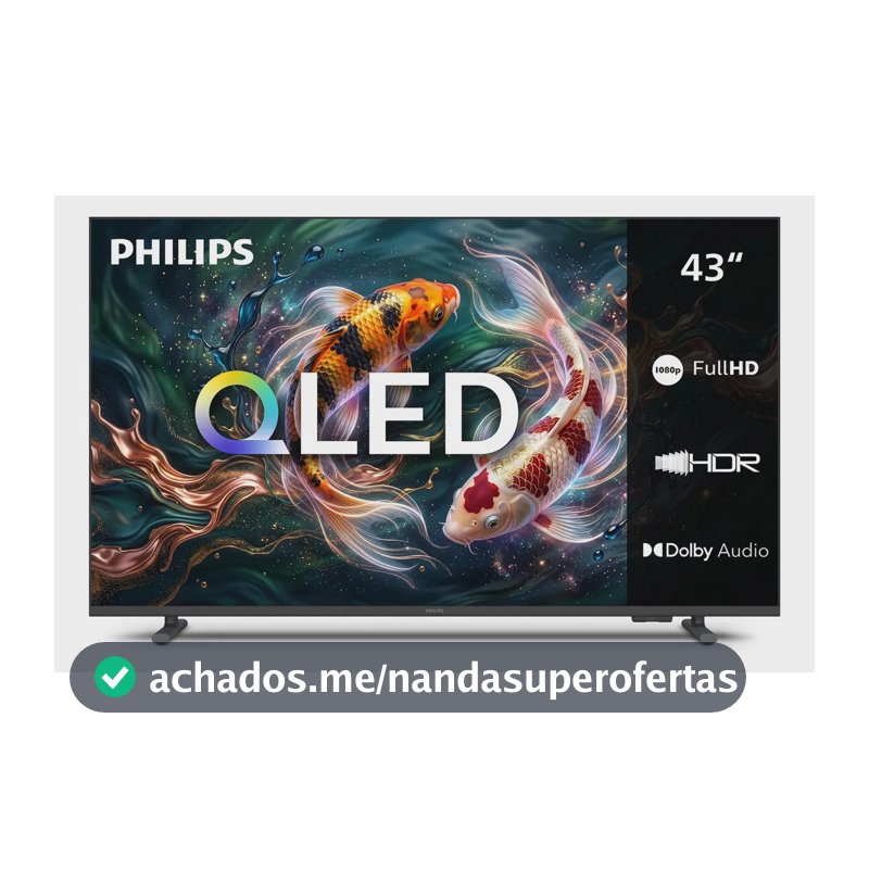 Smart TV Philips 43 polegadas QLED Full HD Wi-Fi HDR10 Dolby Áudio 43PGQ6921/78