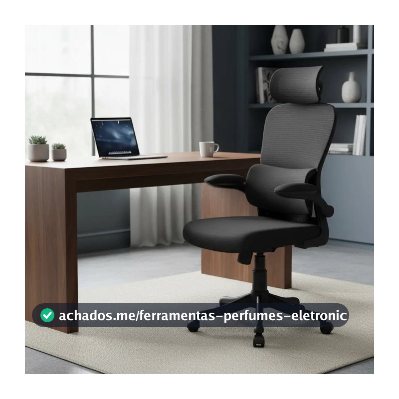 Cadeira Escritório Ergonômica Genebra B500 Luvinco Cor Preto Com Suporte Lombar Estofado Mesh