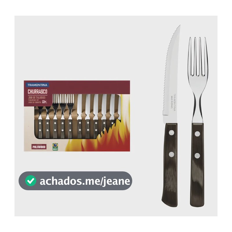 Conjunto de talheres assados Tramontina Polywood X12