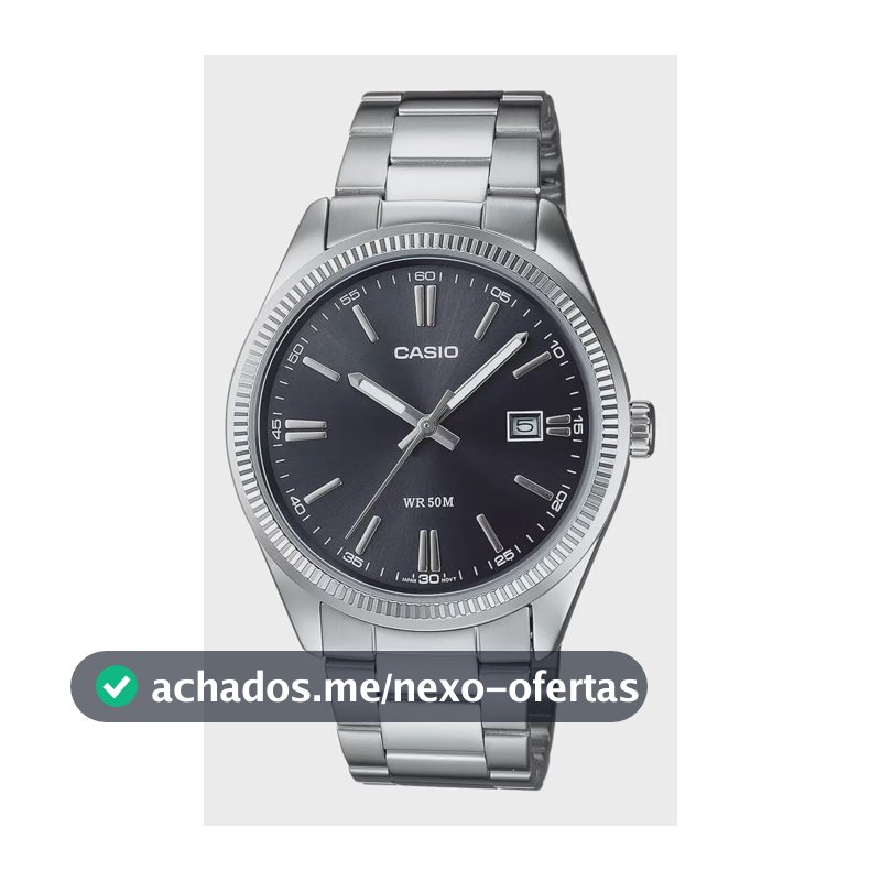 Relógio de pulso Casio Analógico com corria de aço inoxidável cor prateado - fondo preto