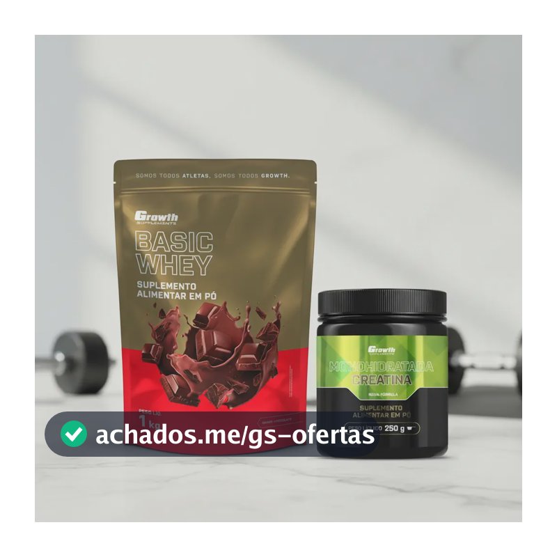 Kit Growth: Whey Protein Basic Chocolate 1kg + Creatina Monohidratada 250g