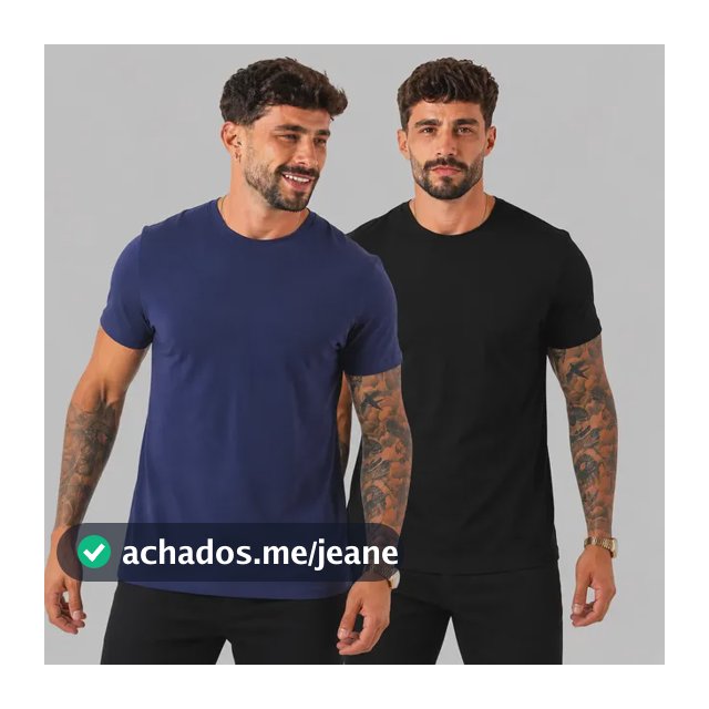Kit 2 Camiseta Masculina Básica Peruana Lisa Algodão Premium