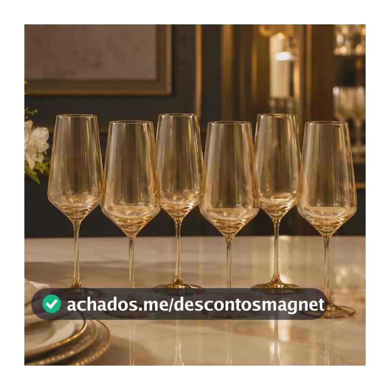 Jogo 6 Taças De Cristal Âmbar 400ml 26423 - Vencedor