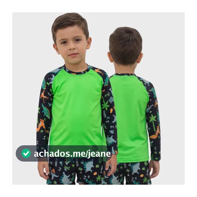 Conjunto Uv Camisa+sunga Infantil Juvenil 01 Ao 16 Anos