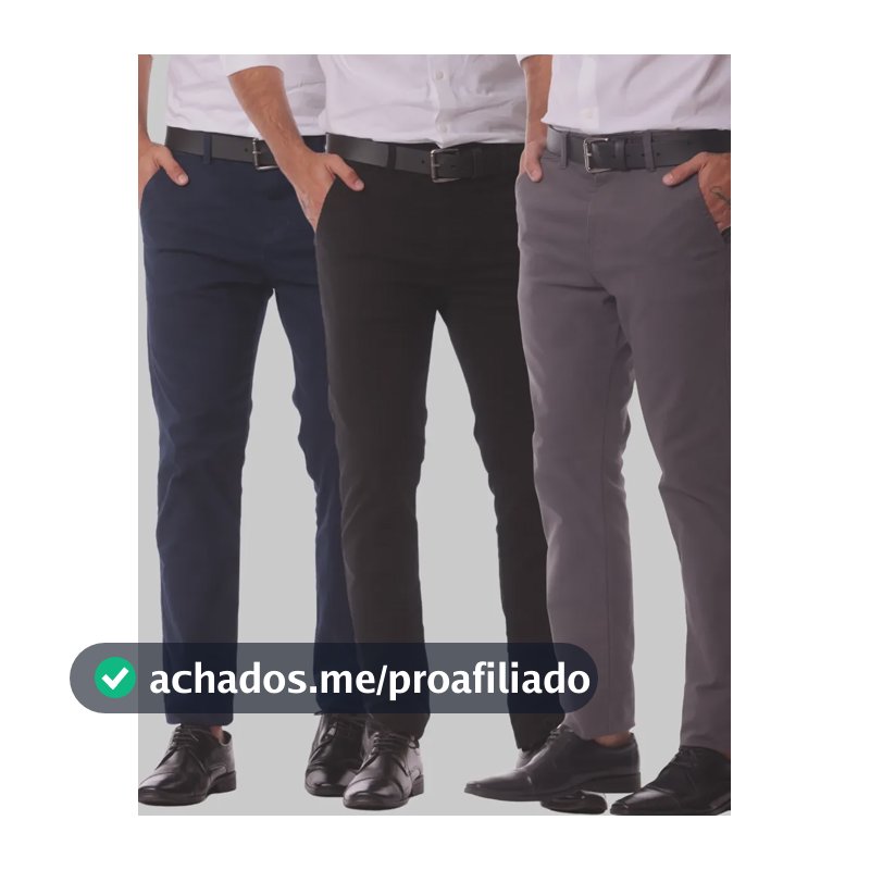 Kit 3 Calça Masculina Sarja Slim Alfaitaria Esporte Fino Preto-chumbo-azul Marinho 42