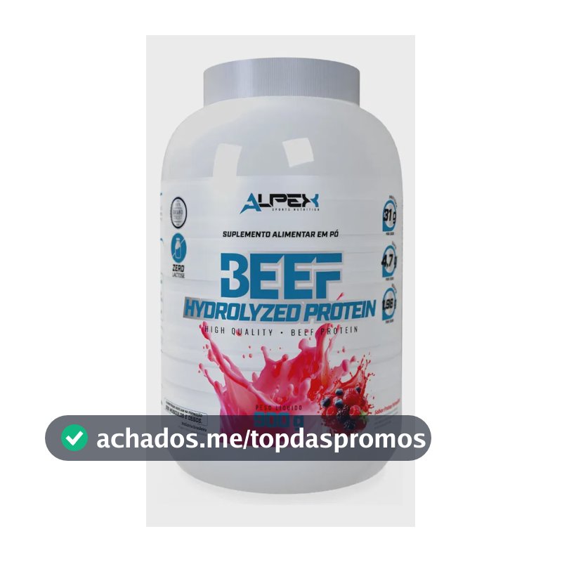 Proteína Hidrolisada 31g Beef Protein Pote 900g Alpex Frutas Vermelhas
