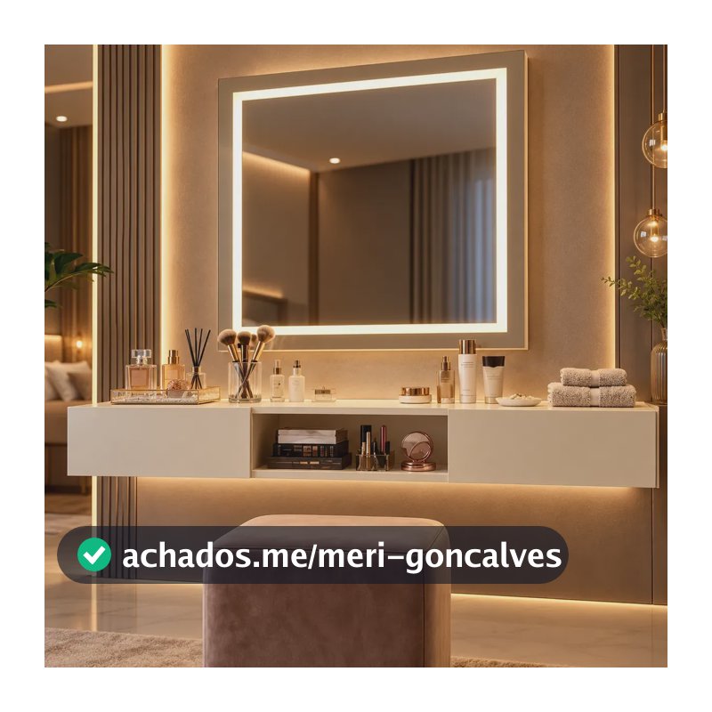 Penteadeira Suspensa Moderna Com Portas E Nicho Hallmob Off-white