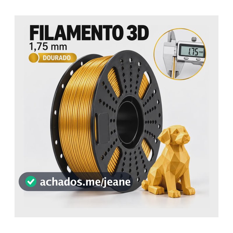 Filamento Petg 1,75mm 1kg Para Impressora 3d Dourado