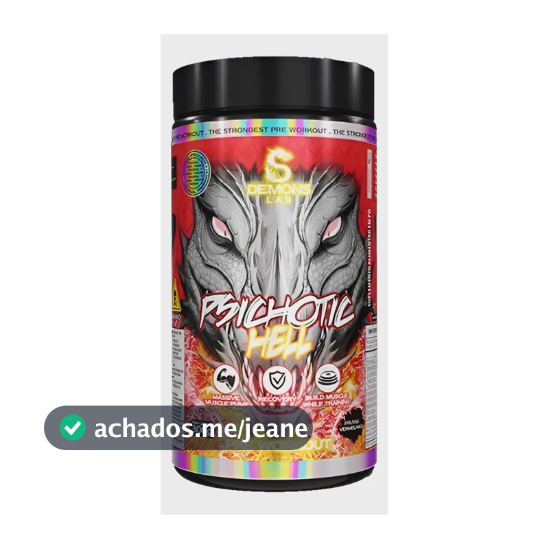 Pre Treino Psichotic Hell Frutas Vermelhas 300g - Demons Lab Frutas Vermelhas