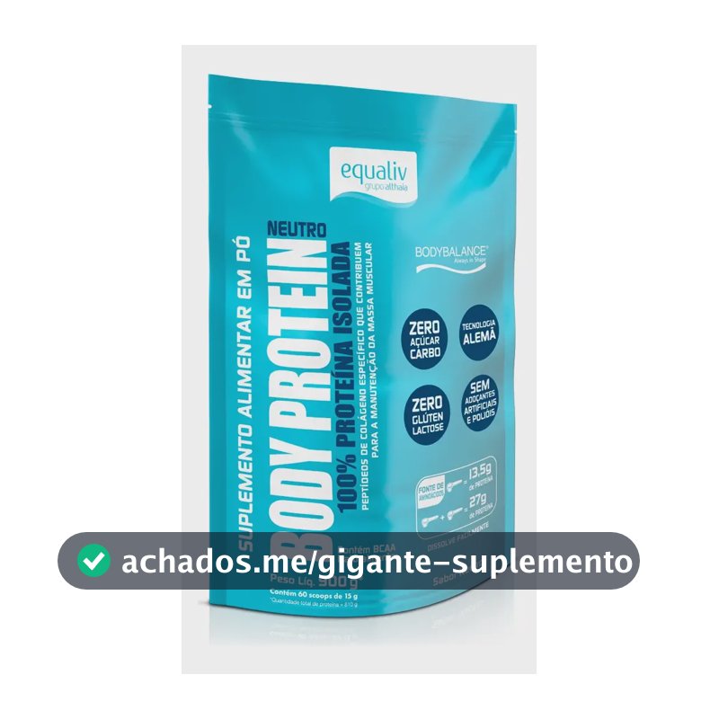 Proteína Equaliv Body Protein Refil 900g em pó Sem sabor x 900g