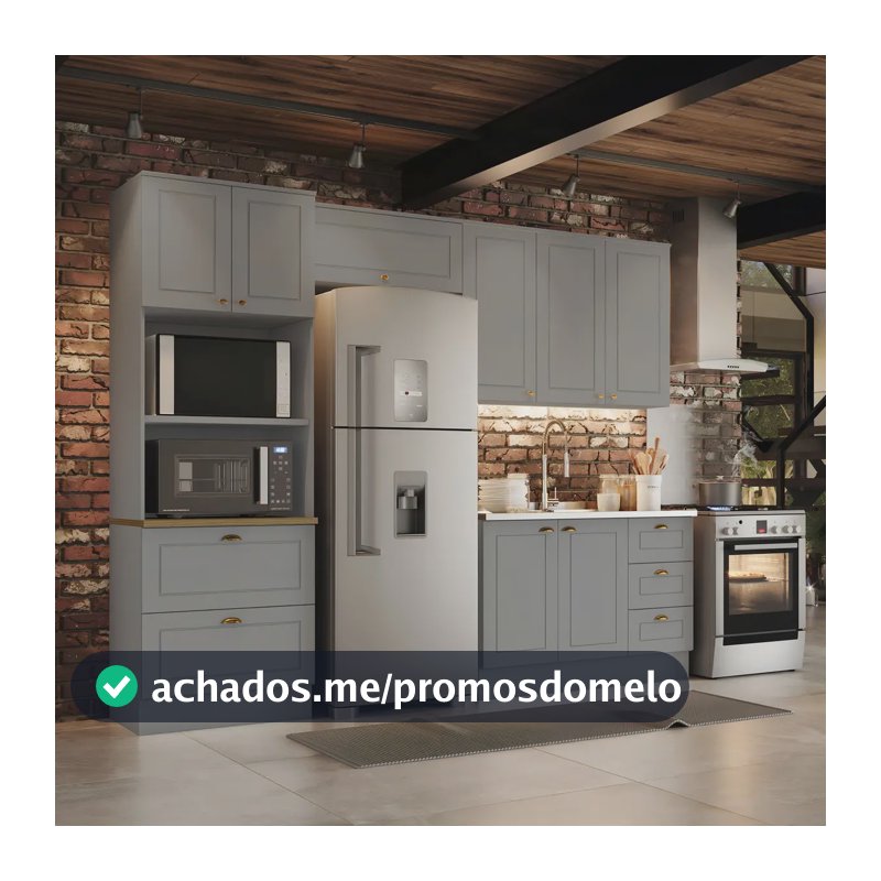 Cozinha Compacta 8 Portas 5 Gavetas Peças Emily
