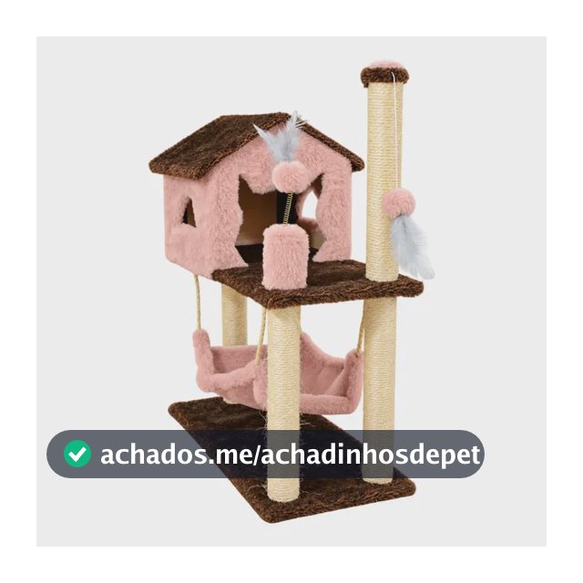 Arranhador Para Gato Casinha Com Rede 2 Brinquedos 10 Cores