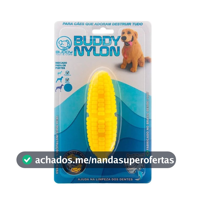 Brinquedo Pet Mordedor Resistente Nylon Milho Buddy Toys