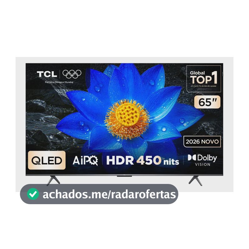 Smart TV TCL 65 Polegadas QLED 4K P8LS WiFi Bluetooth Google TV HDR10+ 120 Hz DLG VRR 65P8LS
