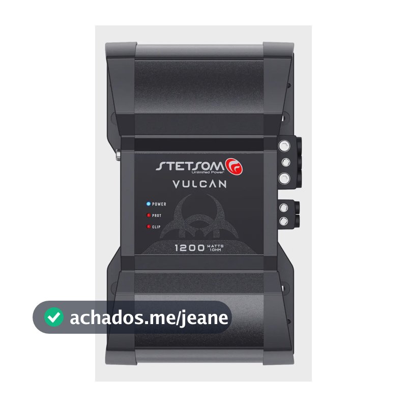 Módulo Amplificador Stetsom Vulcan 1200.1 1 Canal Mono de 1 Ohm para Som Automotivo