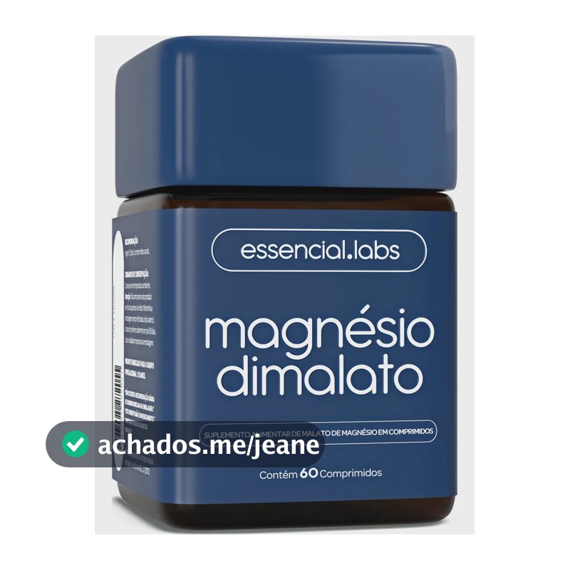 MAGNÉSIO DIMALATO - Fórmula 100% Pura com Máxima Concentração e Pureza - 60 Comprimidos