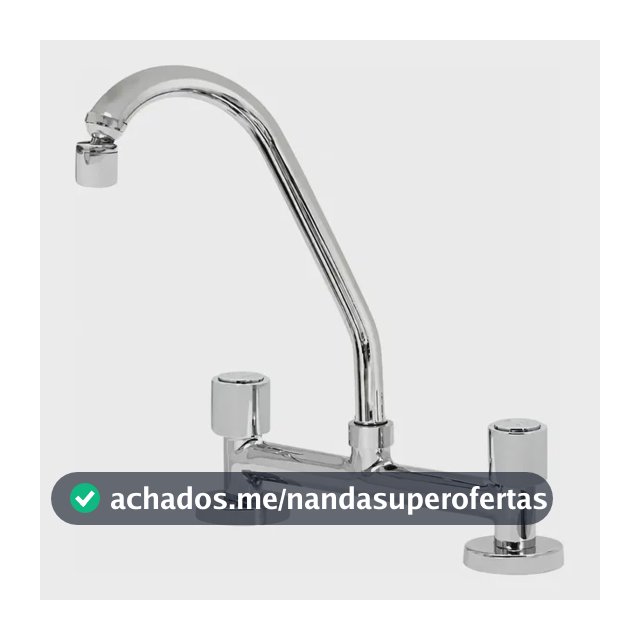 Torneira Misturador Mesa Bancada Cozinha Luxo Metal 1/4 V. Prateado Brilhante