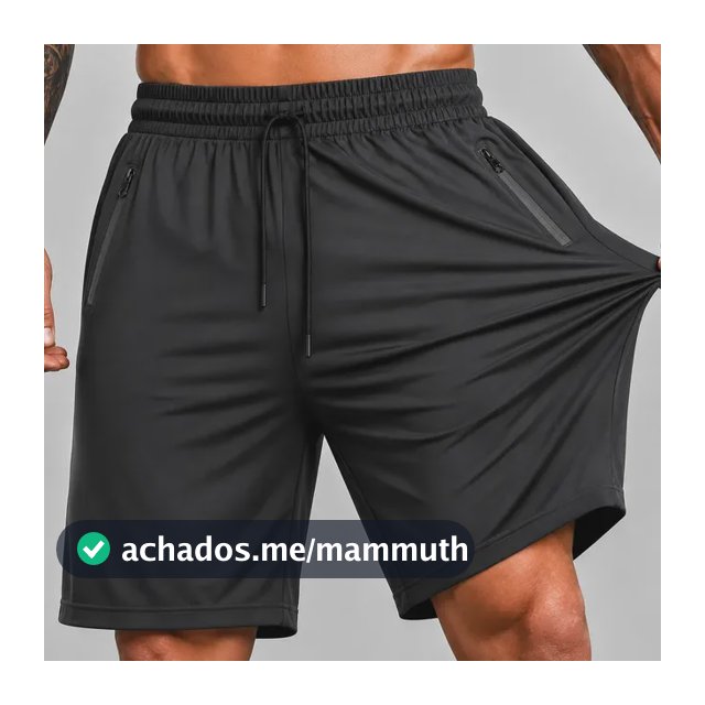 Shorts Esportivo Masculino Slim Fit Com Elastano Poliamida