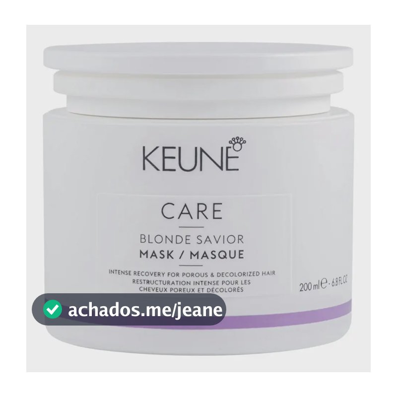 Keune Care Blonde Savior Máscara 200ml Recuperação para Cabelos Loiros