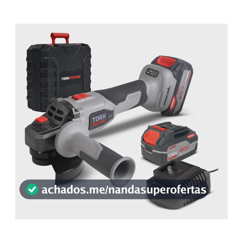 Esmerilhadeira Lixadeira Industrial Tork 125mm Bateria 20v Cor Cinza Frequência 50/60hz