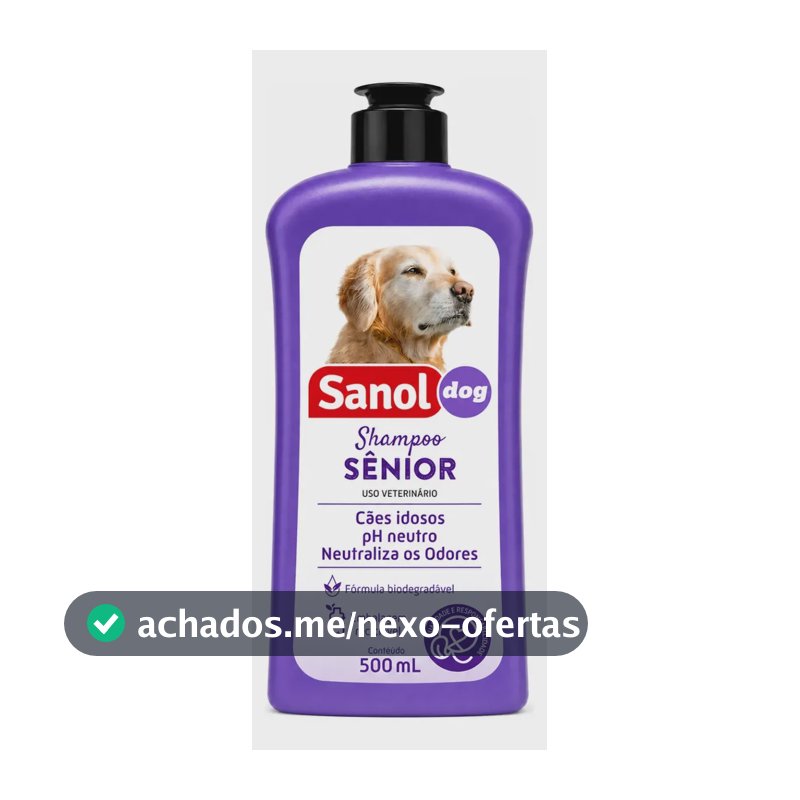 Shampoo Para Cães Idosos Sanol Dog 500ml Com Ph Neutro Sem Fragrância