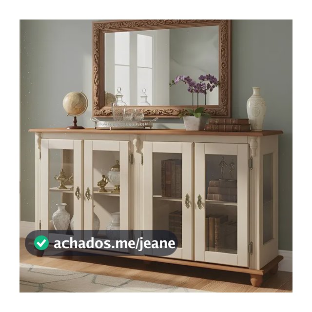 Cristaleira Farmhouse Com 4 Portas E Pés Rústicos