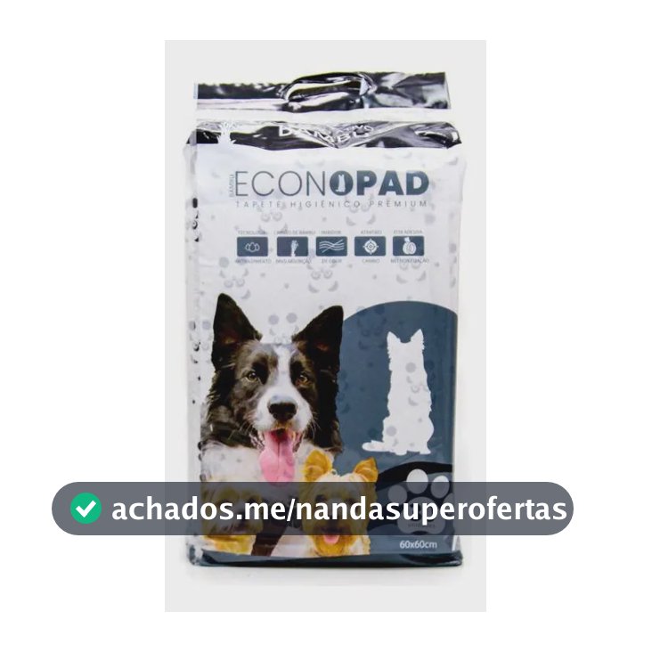 Tapete Higiênico Econopad Carvão Bambu 60x90cm 30 Unidades
