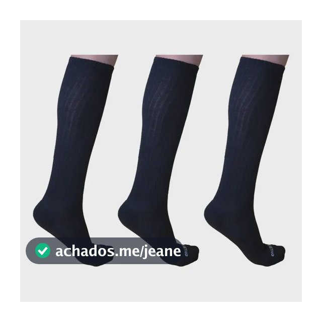 Kit Com 3 Pares - Meia De Vôlei Cano Longo Sem Costura