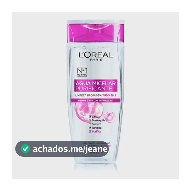 Água Micelar Solução de Limpeza 5 em 1 Limpa, Demaquila, Purifica, Suaviza e Reequilibra, Cuidado Diário para Todos os Tipos de Peles L'Oréal Paris 200ml