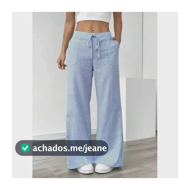 Women Striped Drawstring Wide Leg Pants With Pockets Blue Stripes Xxl