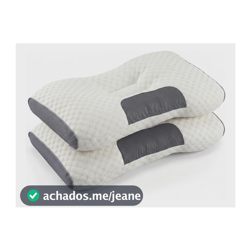 Kit 2 Travesseiros Cervical Aliviador Premium Branco Branco Branco
